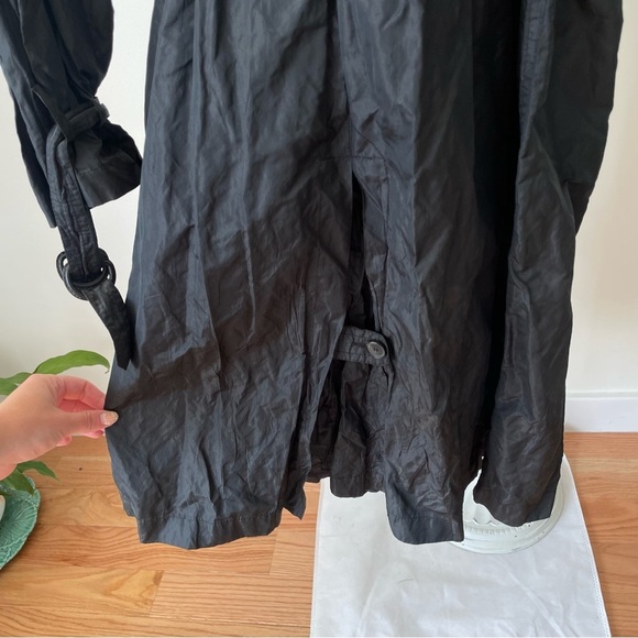 Jean Paul Gaultier 2 Squared Vintage Black Double Breasted Crinkle Trench Coat M - Picture 5 of 12